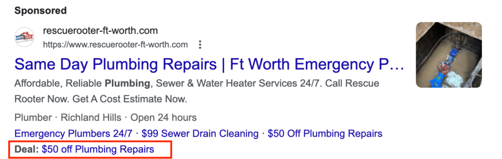 Google Ads Special Deal Idea