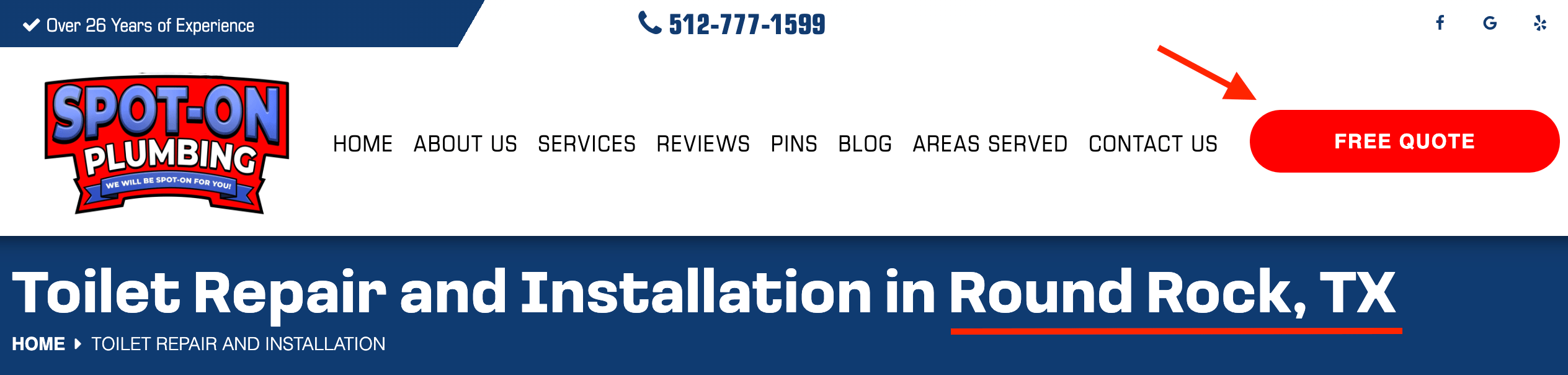 Local Plumbing Landing Page