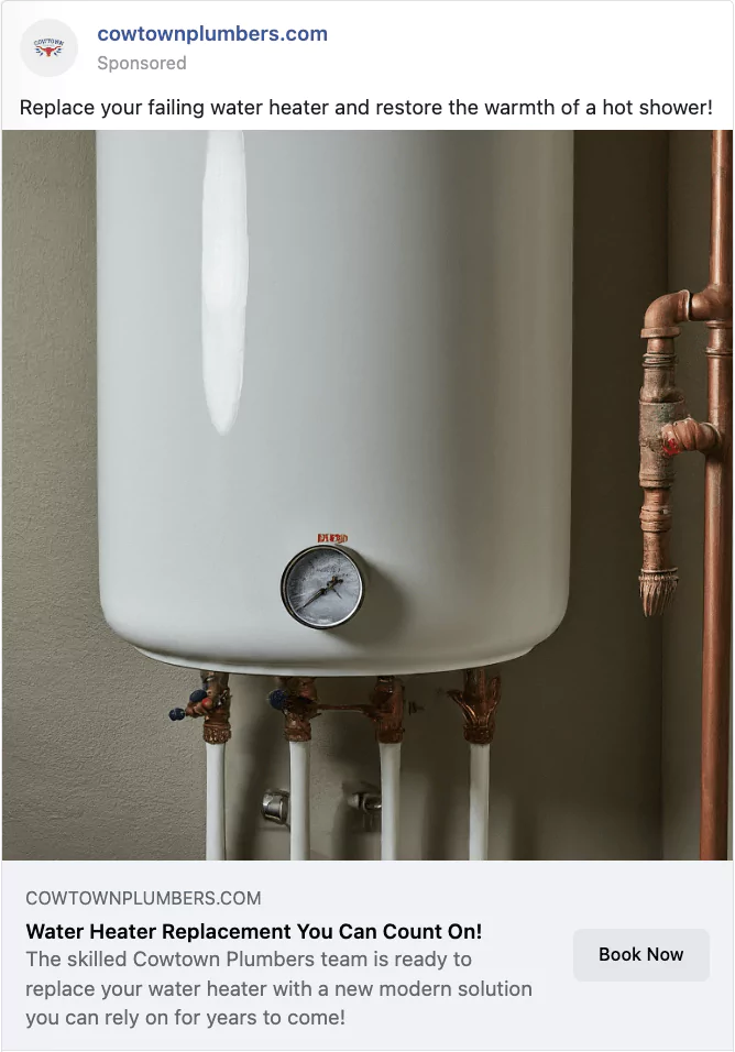 Plumber Facebook Ad Example (New)