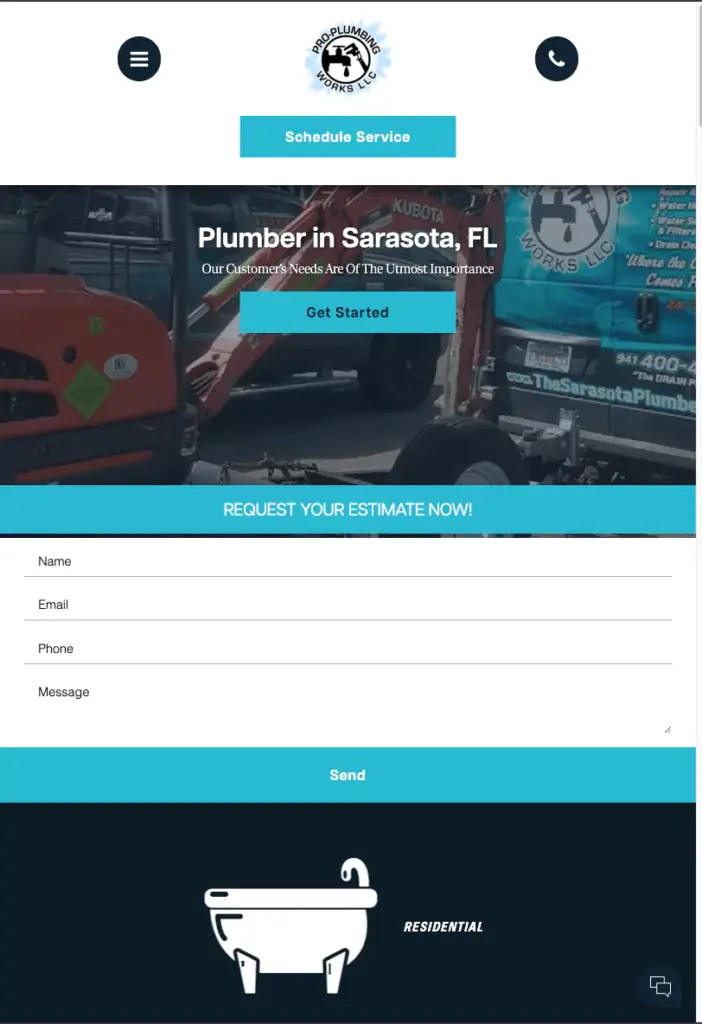 Plumbing Landing Page Example 1