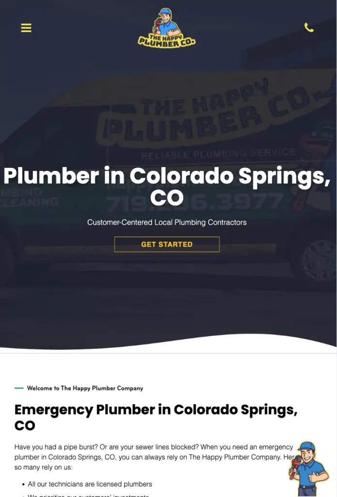 Plumbing Landing Page Example 7