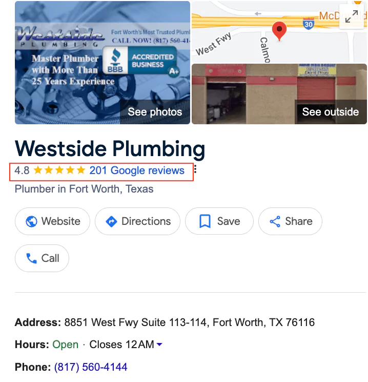 Westside Google Reviews